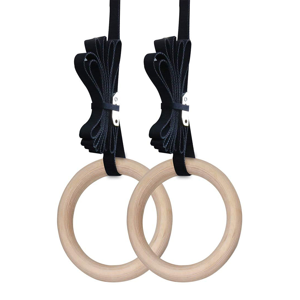 Home Gym Organization - 28/32MM Fitness Wooden Gymnastics Rings Fitness