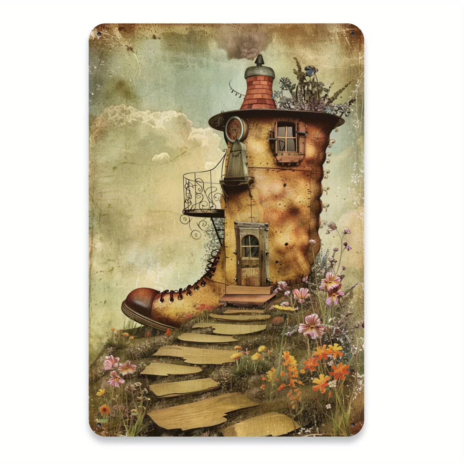 Home Gym In Garage - 1pc Vintage Metal Sign, Fantasy Boot