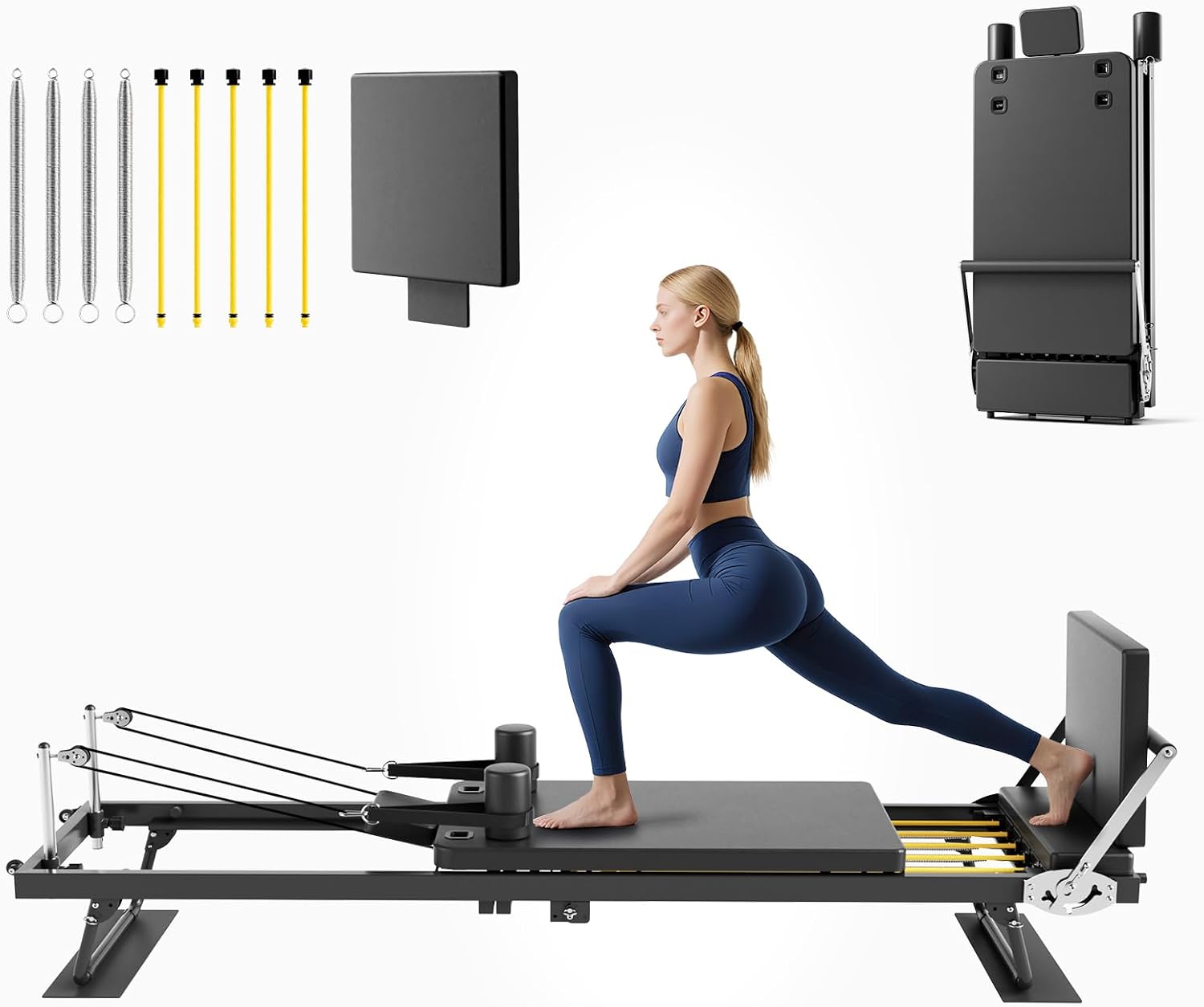 Home Gym Leg Machine - Foldable Pilates Reformer Machine, Home Gym