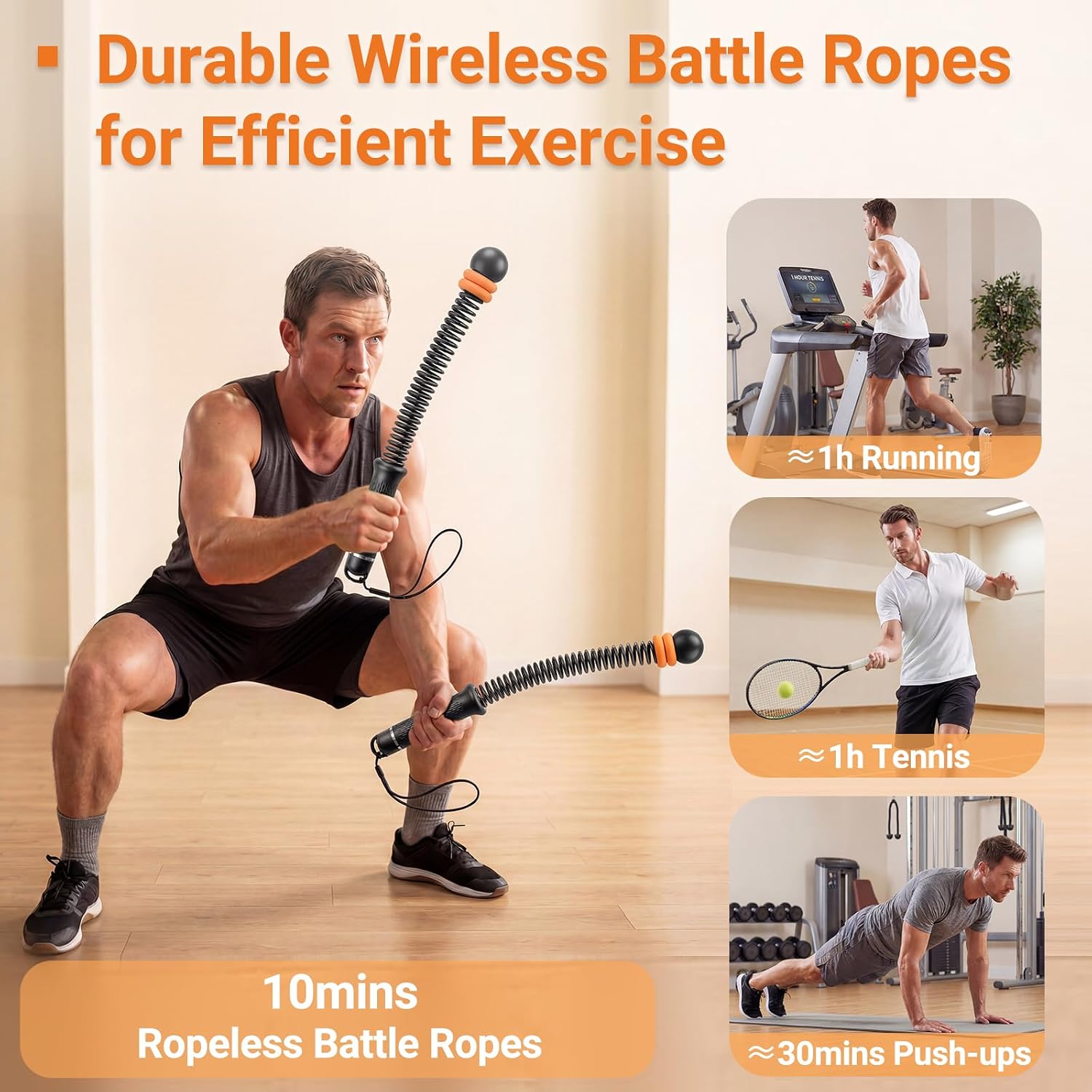 Adjustable Ropeless Battle Rop - Fitness Home Gym Equipment review and price