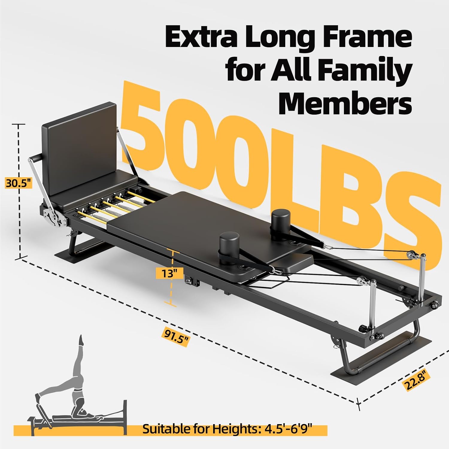 Foldable Pilates Reformer Mach - Home Gym Leg Machine review and price